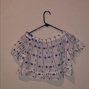 White & Blue See through crop top